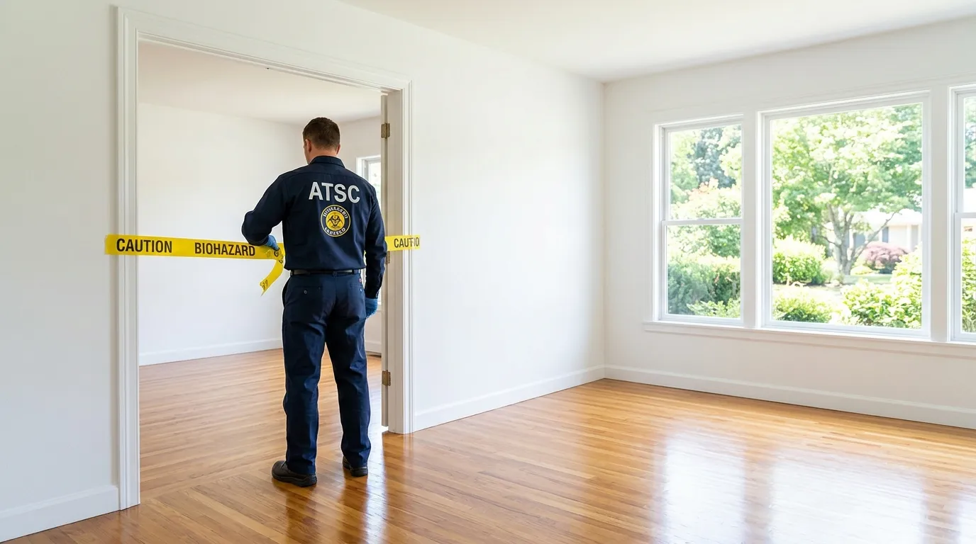 Certified biohazard cleanup crew performing Decomposition Cleanup in Converse